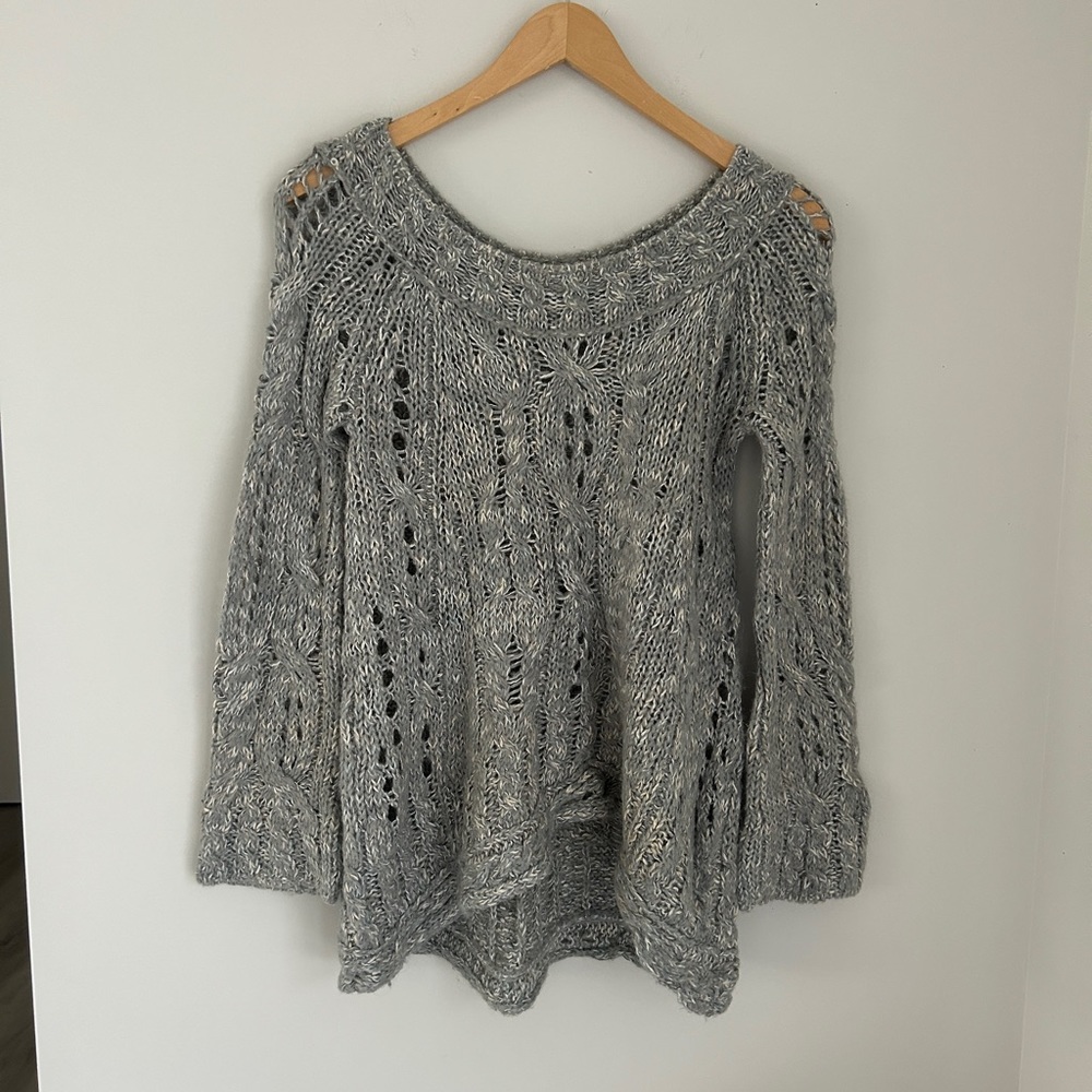 Free People Gray Knit Sweater